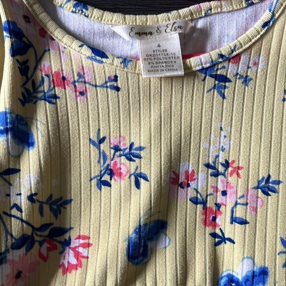 Yellow floral drsss - Picture 2 of 3